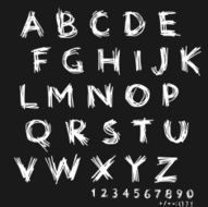 Scribble Typeface On Black
