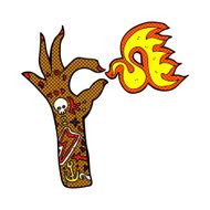 comic cartoon tattoo arm fire symbol