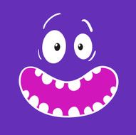 Surprised Cartoon Purple Face