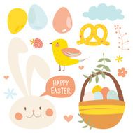 Happy Easter illustrations set