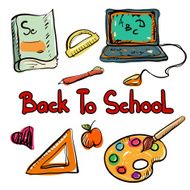 Back to school education icons cartoon set N9