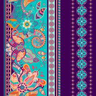 Striped seamless ethnic pattern Paisley wallpaper N5