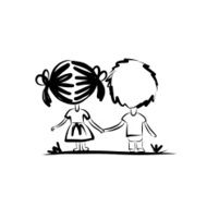 Couple in love together valentine sketch for your design N5
