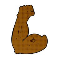 flexing strong arm comic cartoon