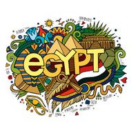 Egypt hand lettering and doodles elements background N6