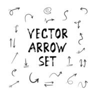 Grunge Sketch Handmade Watercolor Doodle Arrow Set N2