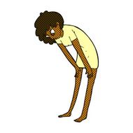 comic cartoon woman looking at her feet N3