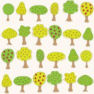 Garden pattern with different fruit trees N4