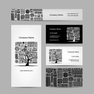 Business cards design ethnic tree