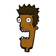 comic cartoon shocked man&#039;s face N3