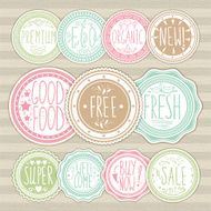 Set of retro badges Vintage labels Hand-drawn lettering N3