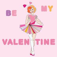 Valentine clown girl