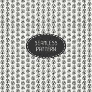 Vector seamless retro vintage hipster line pattern with flowers N3