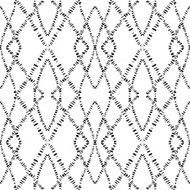 Ethnic monochrome seamless pattern Hand-drawn background template N14
