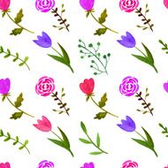 Watercolor floral seamless pattern N8