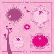 Valentine&#039;s day set of frames and design elements