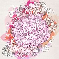 love watercolor card design