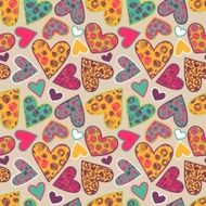 Seamless texture with funny hearts N2