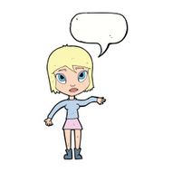 cartoon woman waving hand with speech bubble N12
