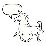 cartoon unicorn with speech bubble N52