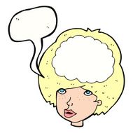 cartoon empty headed woman with speech bubble N12