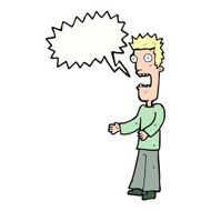 cartoon man freaking out with speech bubble N12