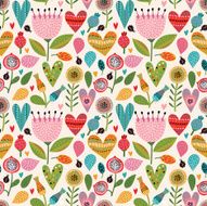 Romantic floral seamless pattern