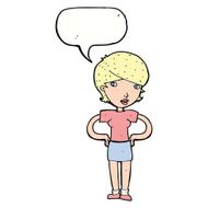 cartoon woman with hands on hips speech bubble N261