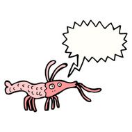 cartoon shrimp with speech bubble N43