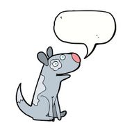cartoon happy dog with speech bubble N103