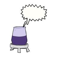 cartoon science experiment with speech bubble N2