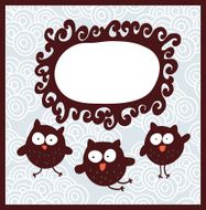 Cartoon banner and cute owls