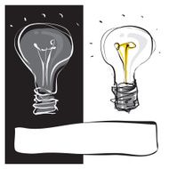 two light-bulbs black &amp; white concept
