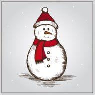 hand drawn snowman -christmas background