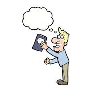 cartoon man with book thought bubble N11