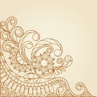Hand-Drawn Abstract Henna Mehndi Doodle Vector Illustration Design Elements N2