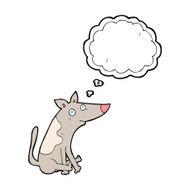 cartoon dog with thought bubble N66