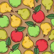 Apples and pears seamless pattern