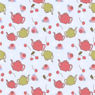Seamless summer teapot pattern