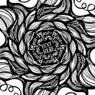Hand made lettering template on abstract doodle background N7
