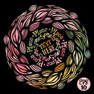 Hand made lettering template on abstract doodle background N8