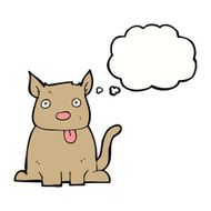 cartoon dog sticking out tongue with thought bubble N22