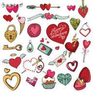 Valentine&#039;s day wedding love hearts decor elements set
