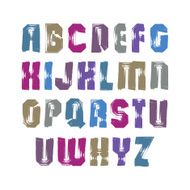 Uppercase calligraphic brush letters hand-painted bright vector N2