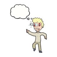 cartoon man with popping out eyes thought bubble N32