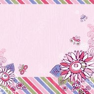 hand draw flowers on pink background N3