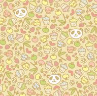 Seamless pattern with panda