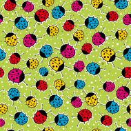 green background with ladybirds