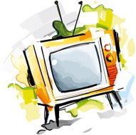 Television watercolour sketch