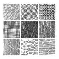 Vector collection ink hand drawn hatch texture N2